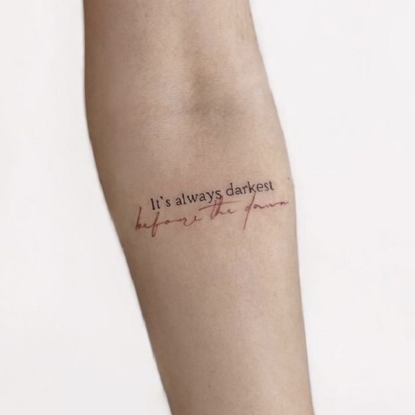 Explore stunning wording tattoo designs