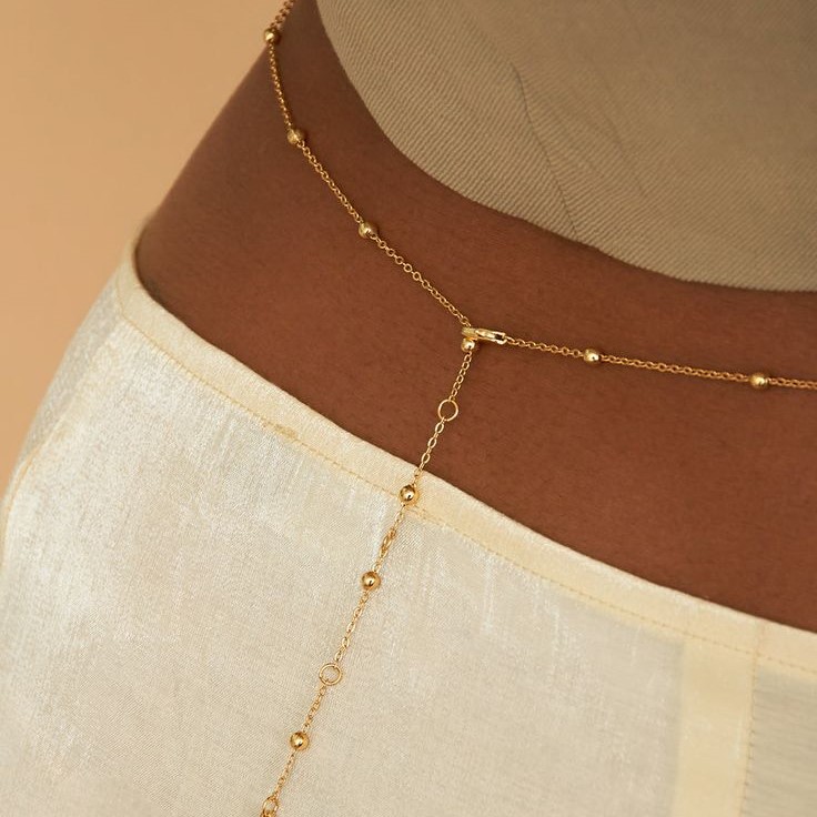 trendy gold waist chain