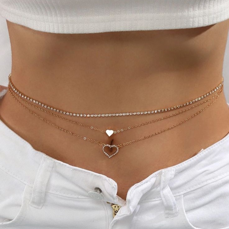 stylish diamond waist chain