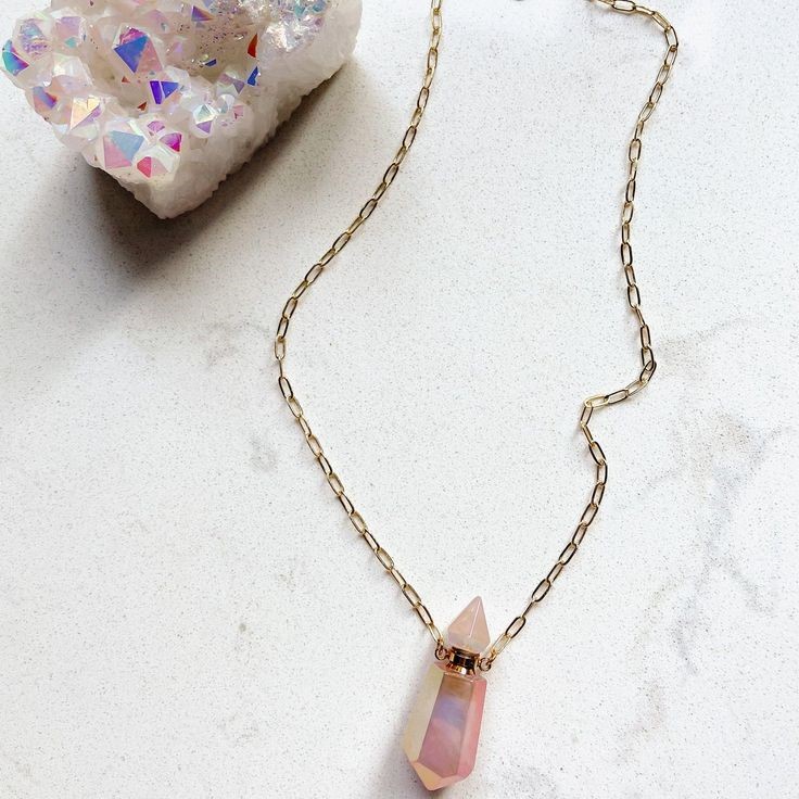 pink crystal necklace