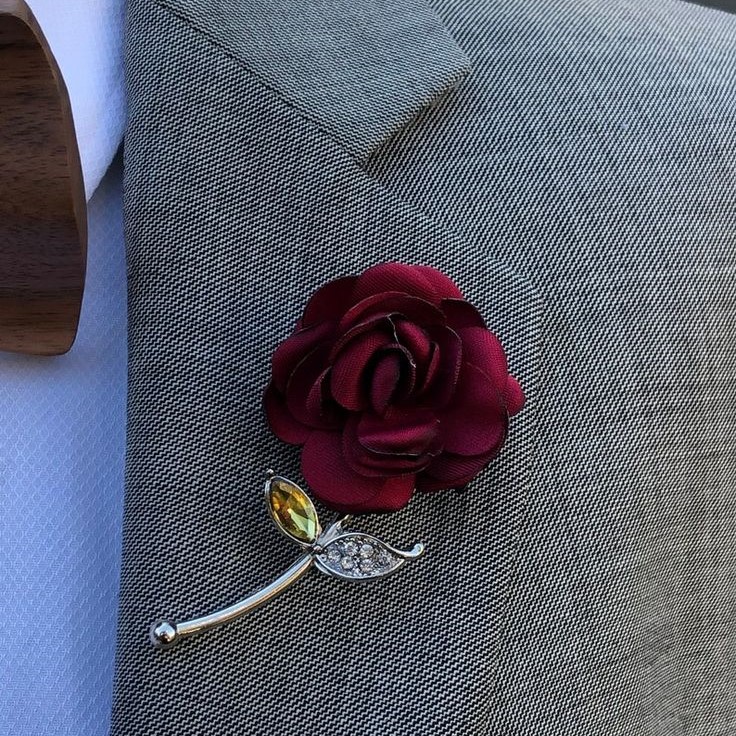 retro-inspired rose lapel pin